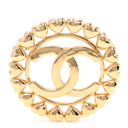 Chanel Metal CC Heart Brooch Gold 1 of 5