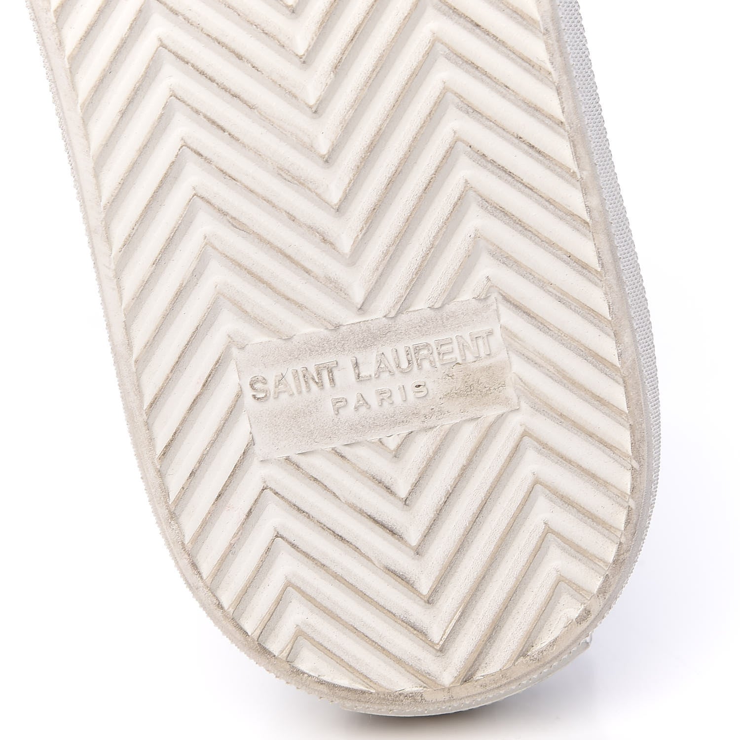 Saint Laurent Distressed Calfskin Bedford Logo-Appliqued Hightop Sneakers 38 White 6 of 12