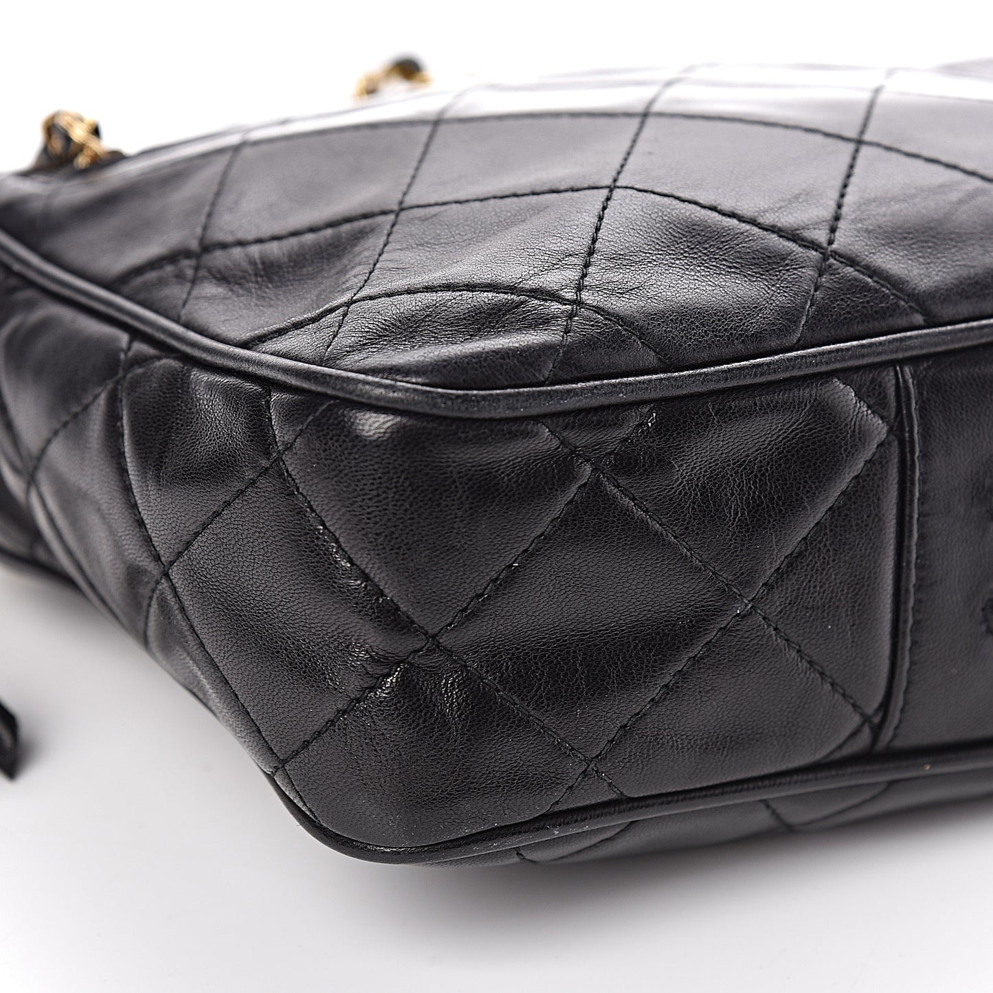 Lambskin Quilted Camera Case Black