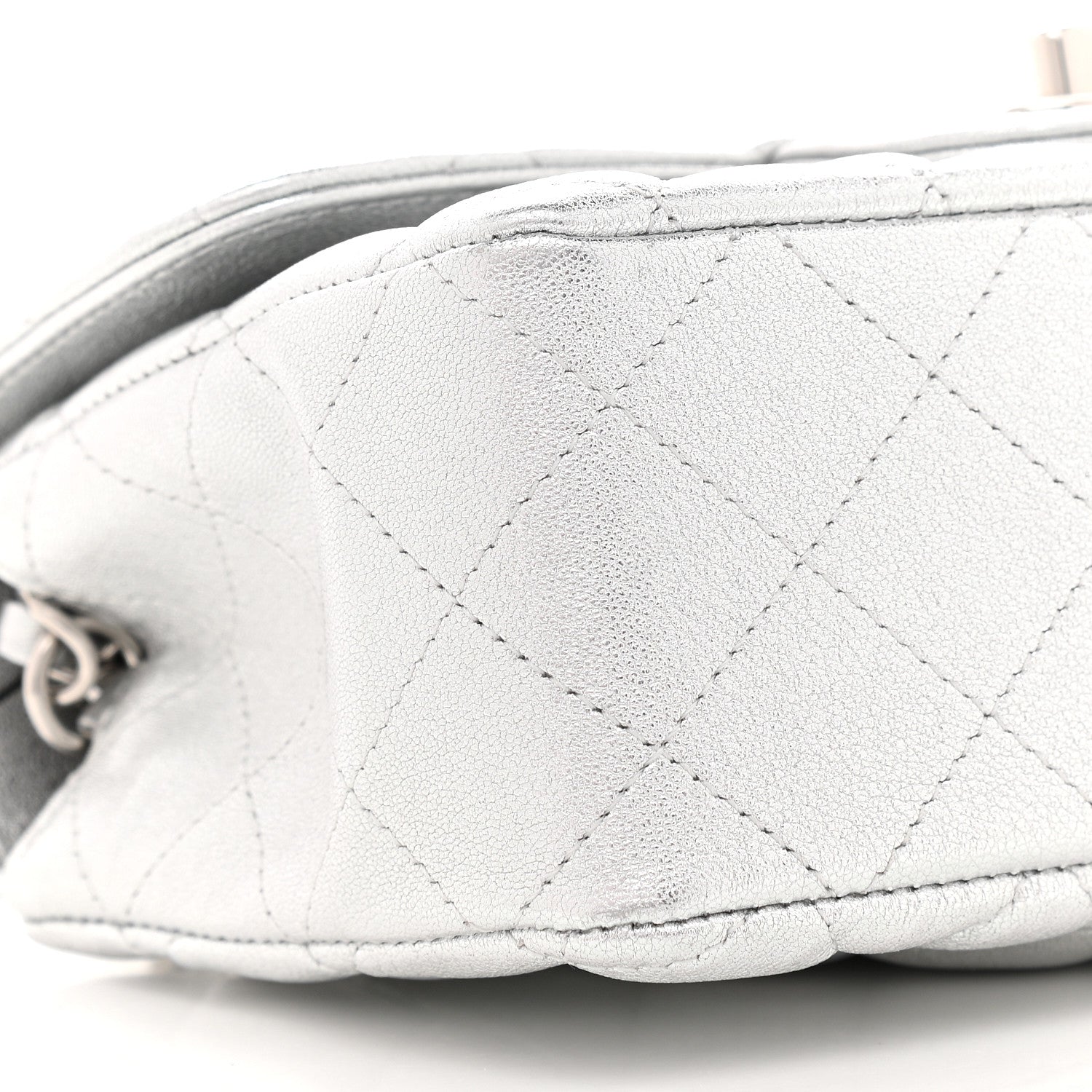 Chanel Metallic Lambskin Quilted Mini Rectangular Flap Silver 8 of 9