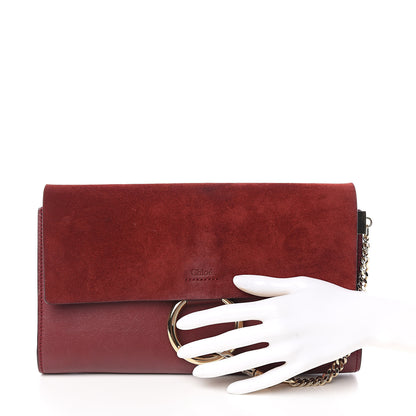 Chloe Suede Calfskin Faye Clutch Plum Purple 2 of 9