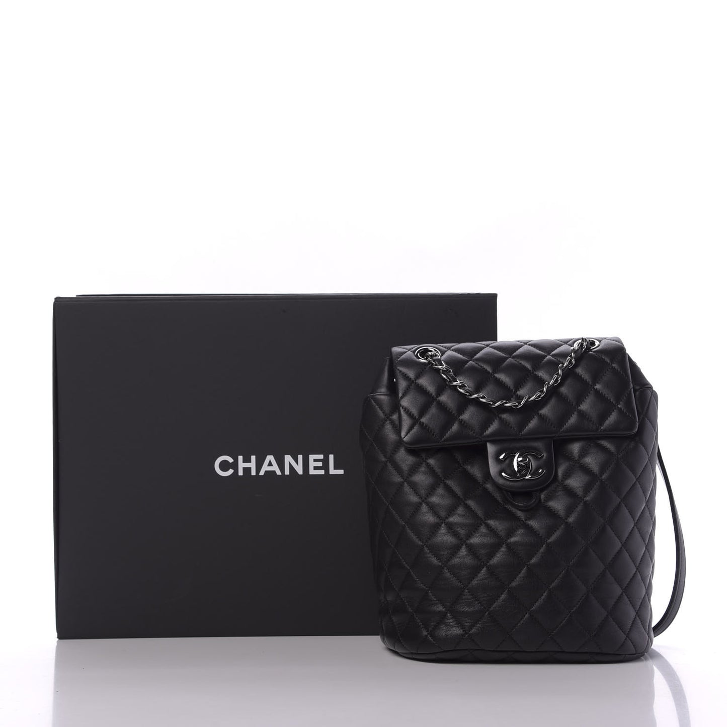 Lambskin Quilted Small Urban Spirit Backpack Black