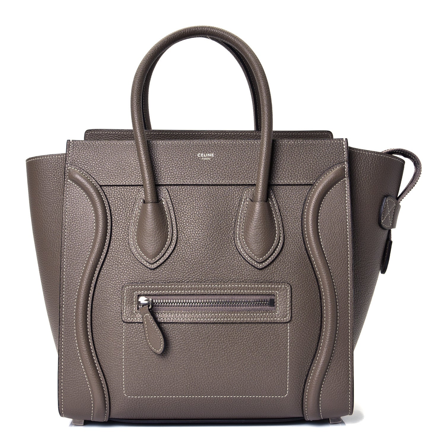 Celine Drummed Calfskin Micro Luggage Souris 1 of 4