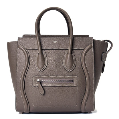 Celine Drummed Calfskin Micro Luggage Souris 1 of 4