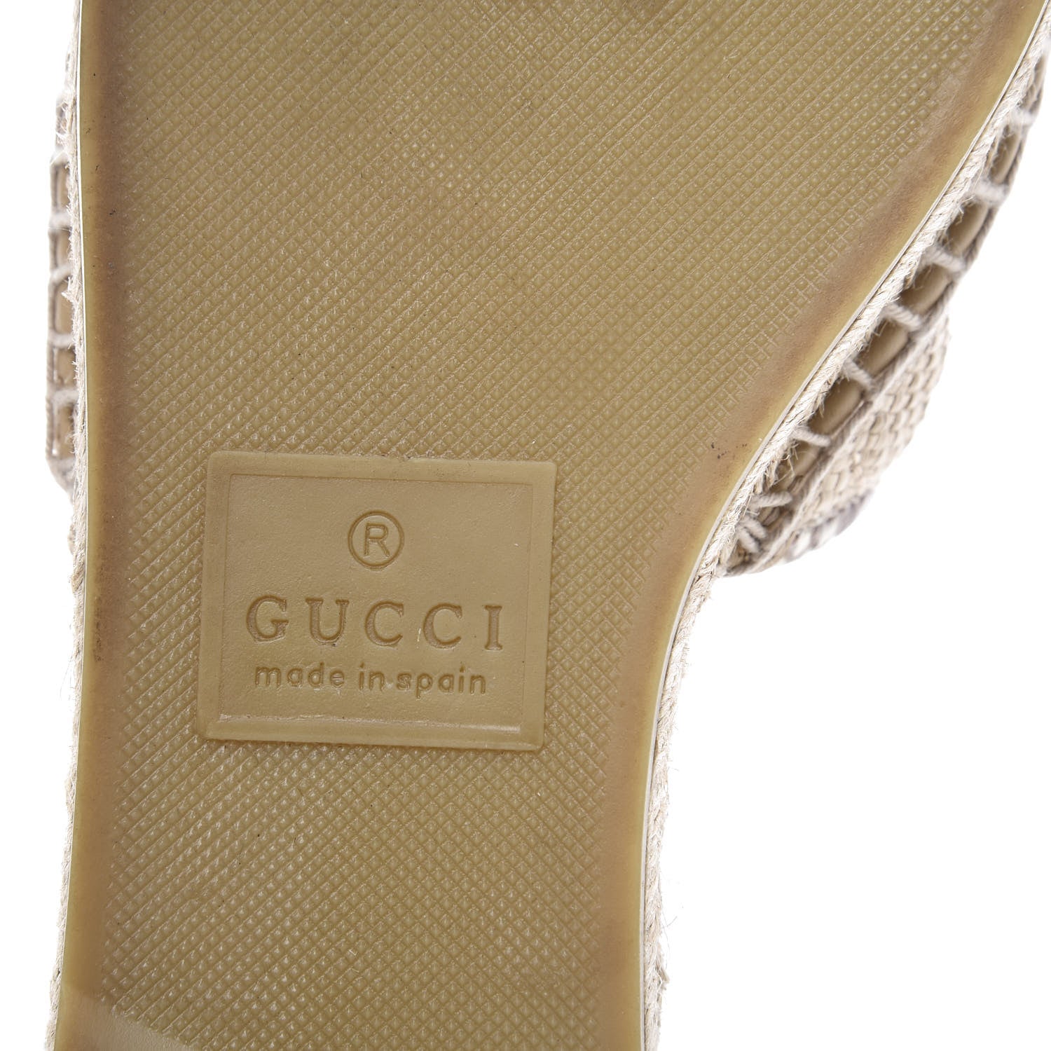 Gucci Straw Elaphe Matelasse GG Marmont Espadrille Slide Sandals 37 Natural Cream Brown 9 of 11
