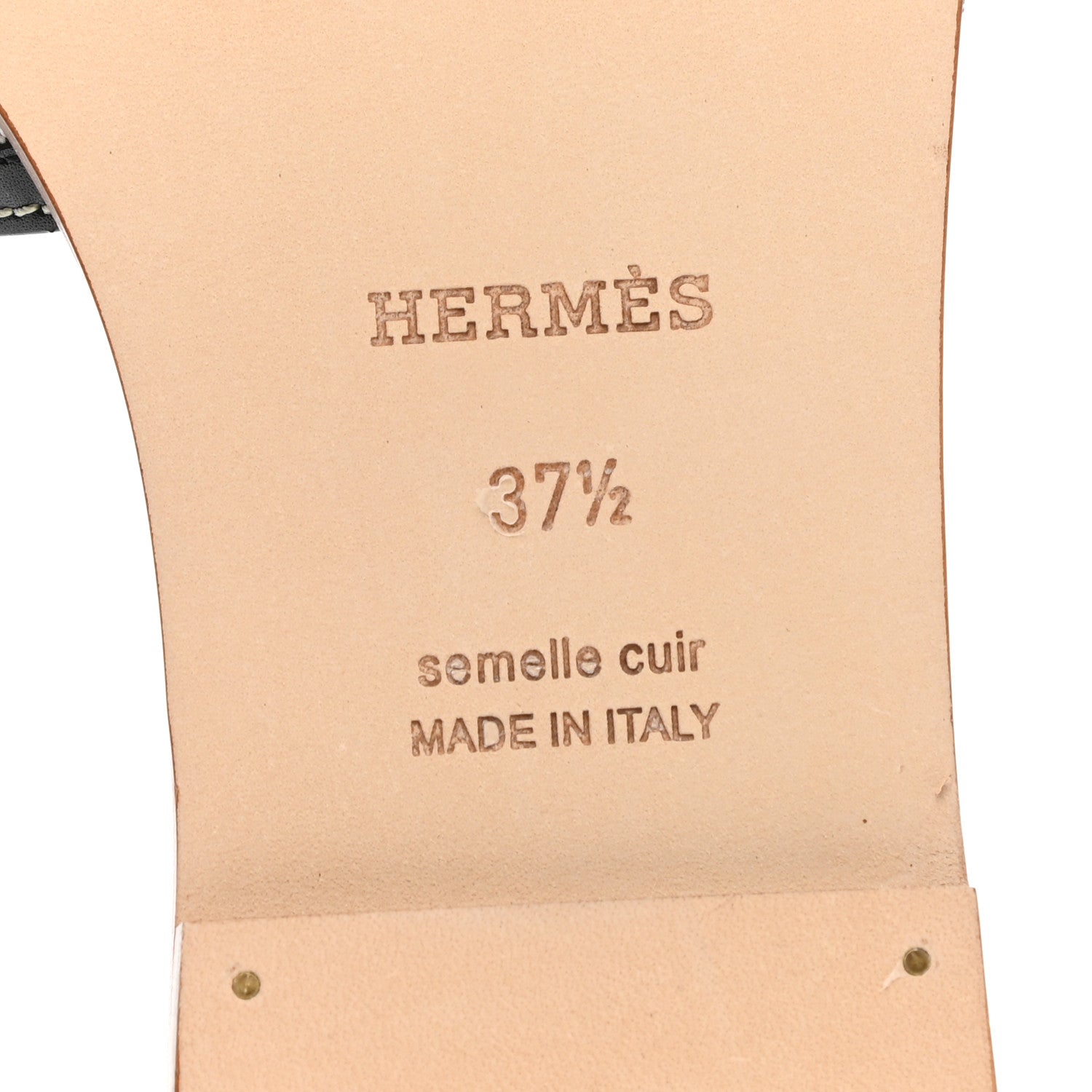 Hermes Calfskin Canvas Oran Sandals 37.5 Black 6 of 10