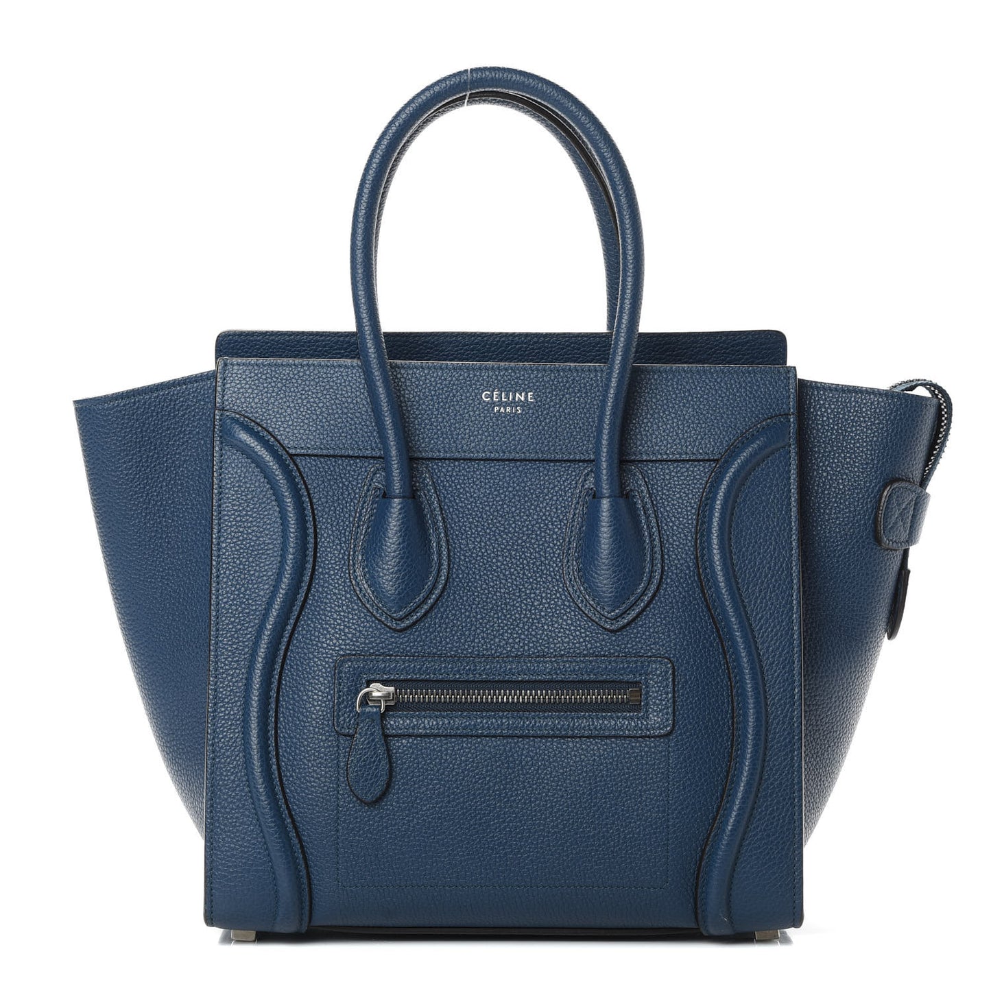 Drummed Calfskin Micro Luggage Petrol