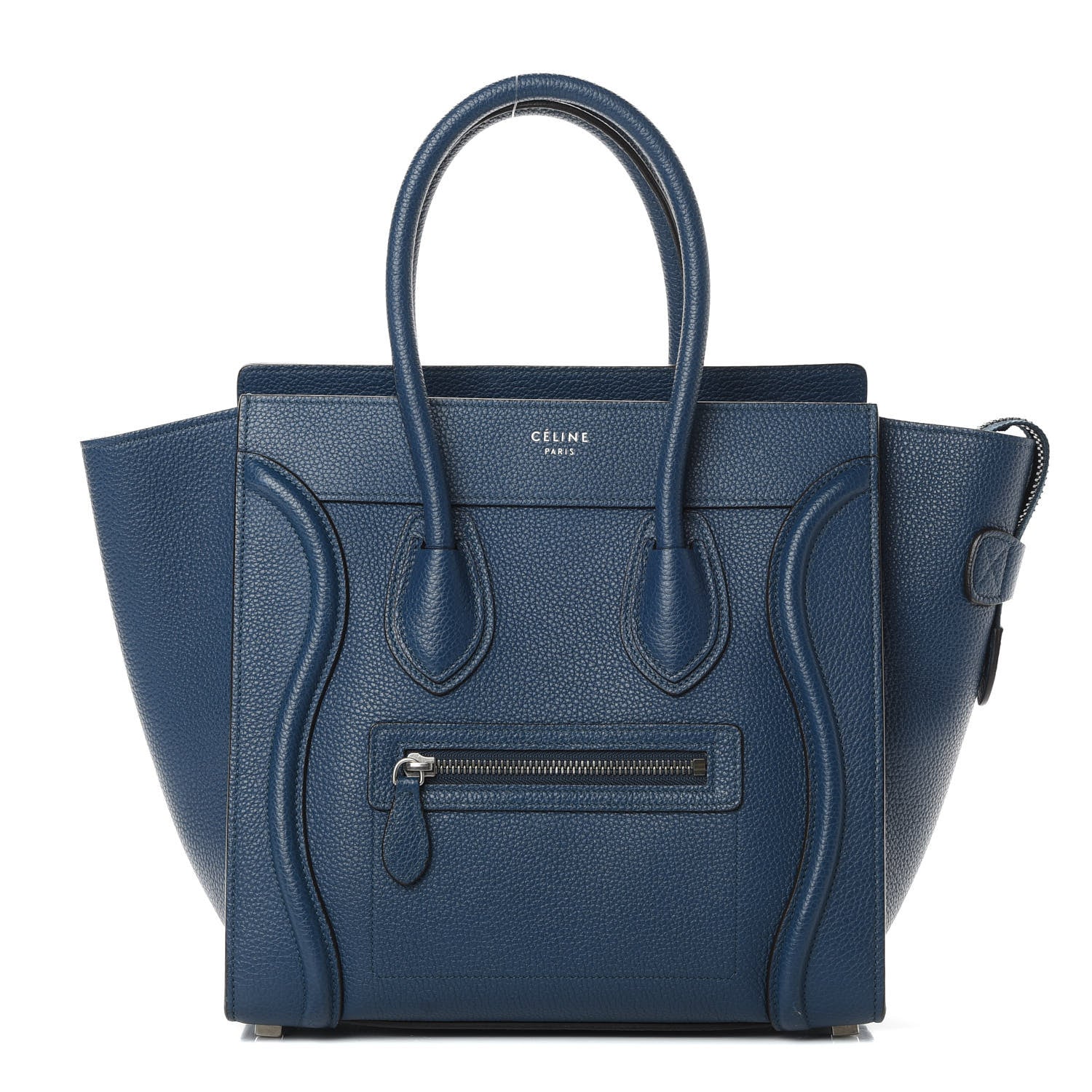 Celine Drummed Calfskin Micro Luggage Petrol 1 of 15