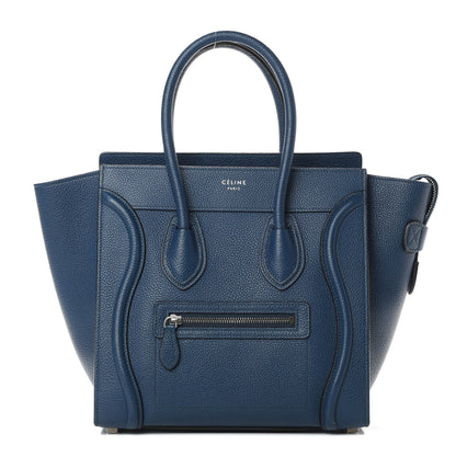 Celine Drummed Calfskin Micro Luggage Petrol 1 of 15