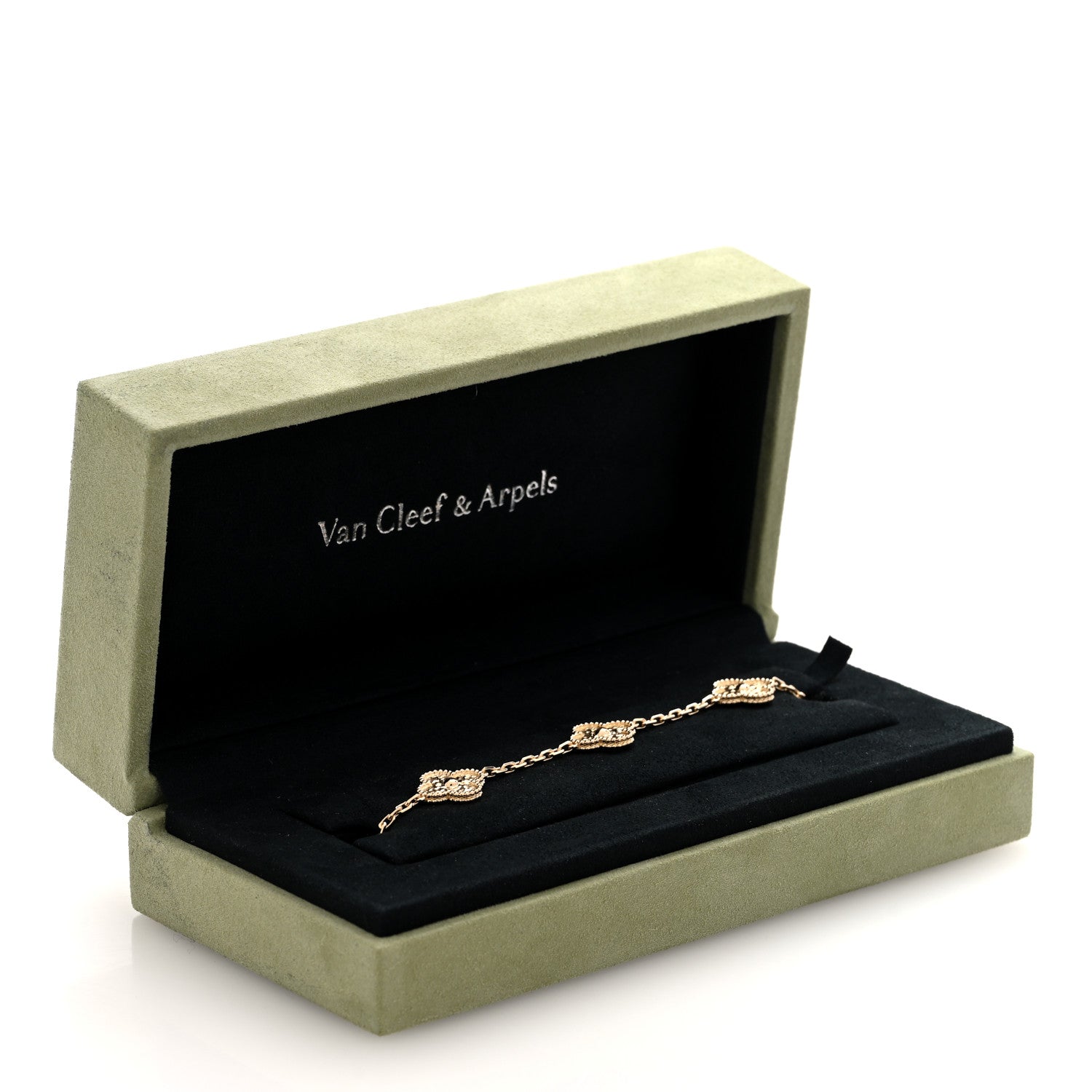 Van Cleef & Arpels 18K Yellow Gold 5 Motifs Vintage Alhambra Bracelet 4 of 4