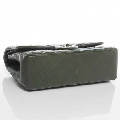 Chanel Caviar Jumbo Double Flap Dark Green 4 of 8