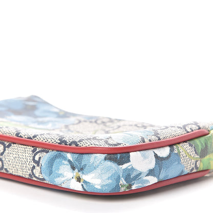 Gucci GG Supreme Monogram Blooms Mini Chain Bag Beige Blue Navy Hibiscus Red 9 of 10