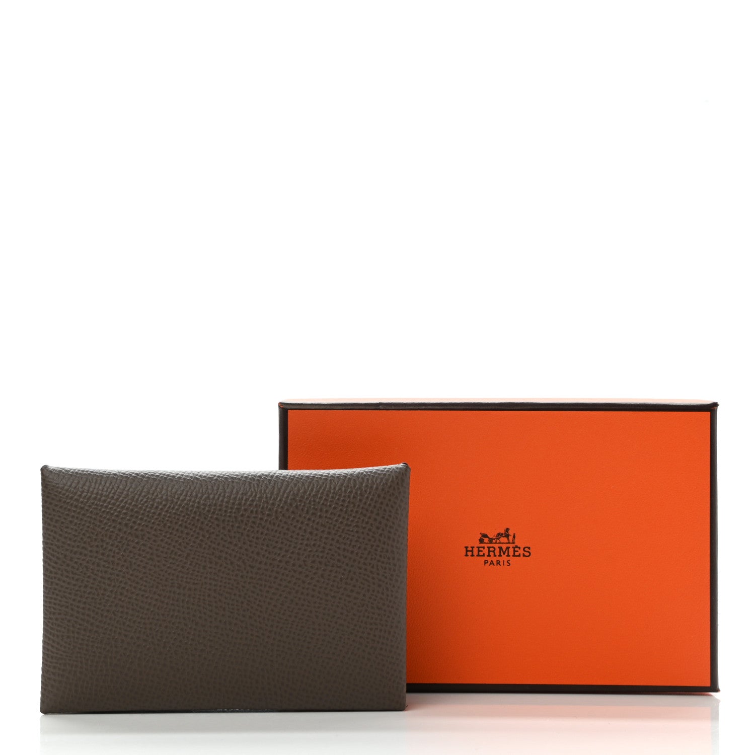 Hermes Epsom Horseshoe Calvi Card Case Etain Jaune Ambre 8 of 8