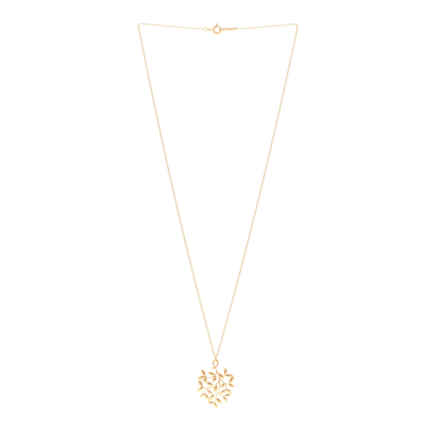 Tiffany 18K Rose Gold Small Paloma Picasso Olive Leaf Pendant Necklace 3 of 4