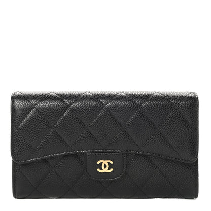 Chanel Caviar Quilted Large Flap Wallet Black 1 of 10
