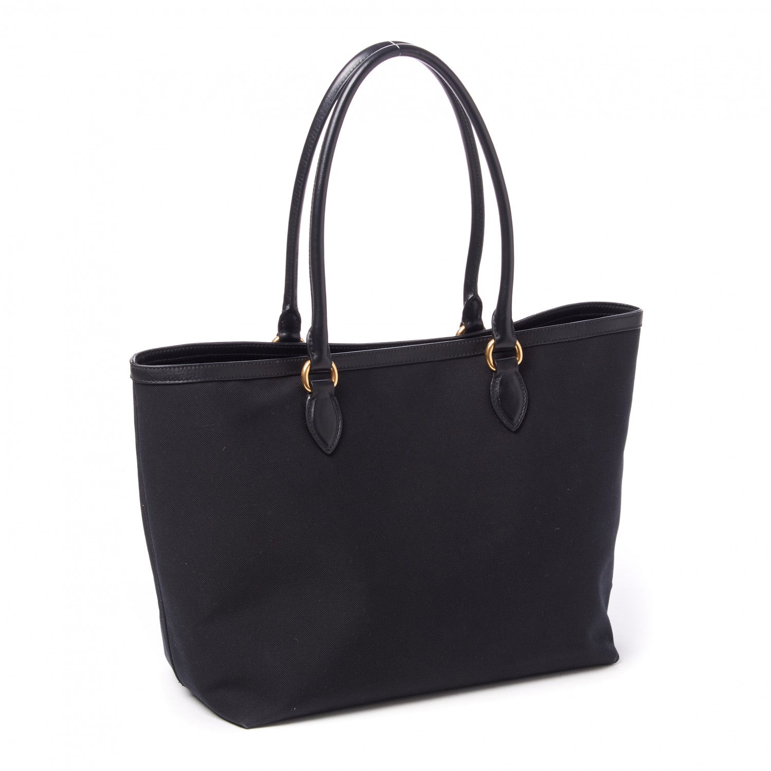 Prada Canvas Jacquard Logo Tote Black 2 of 8