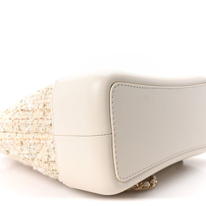 Chanel Tweed Calfskin Quilted Gabrielle Backpack Ivory 9 of 10