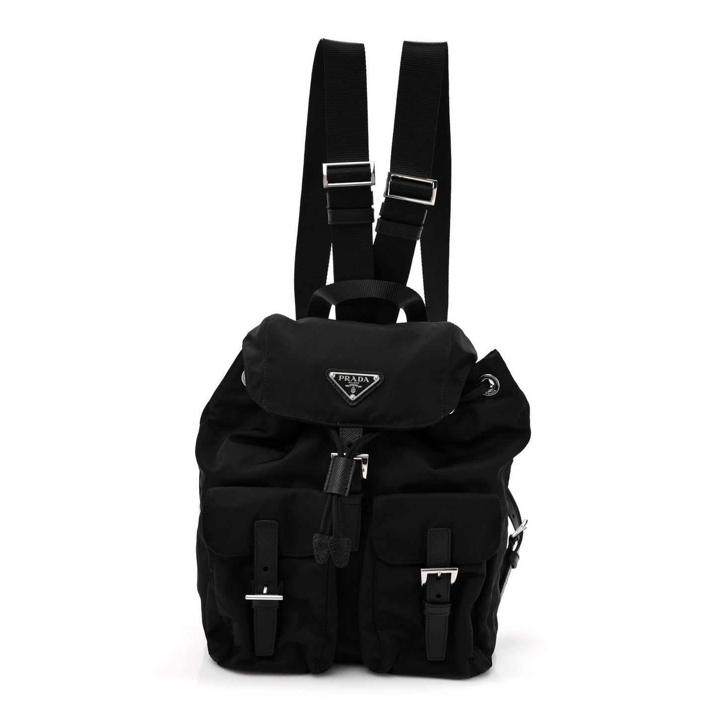 Tessuto Nylon Saffiano Small Backpack Black