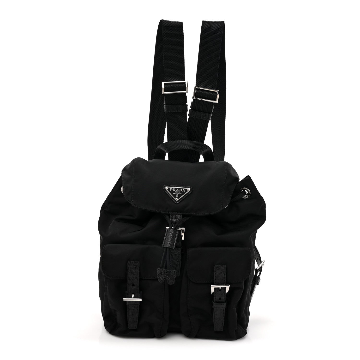 Prada Tessuto Nylon Saffiano Small Backpack Black 1 of 9