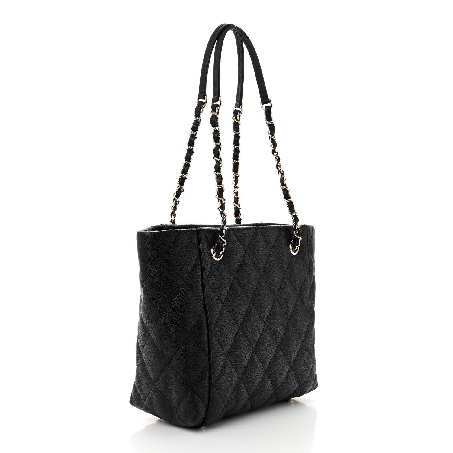 Chanel Caviar Quilted Small Shopping Tote Black 4 of 12