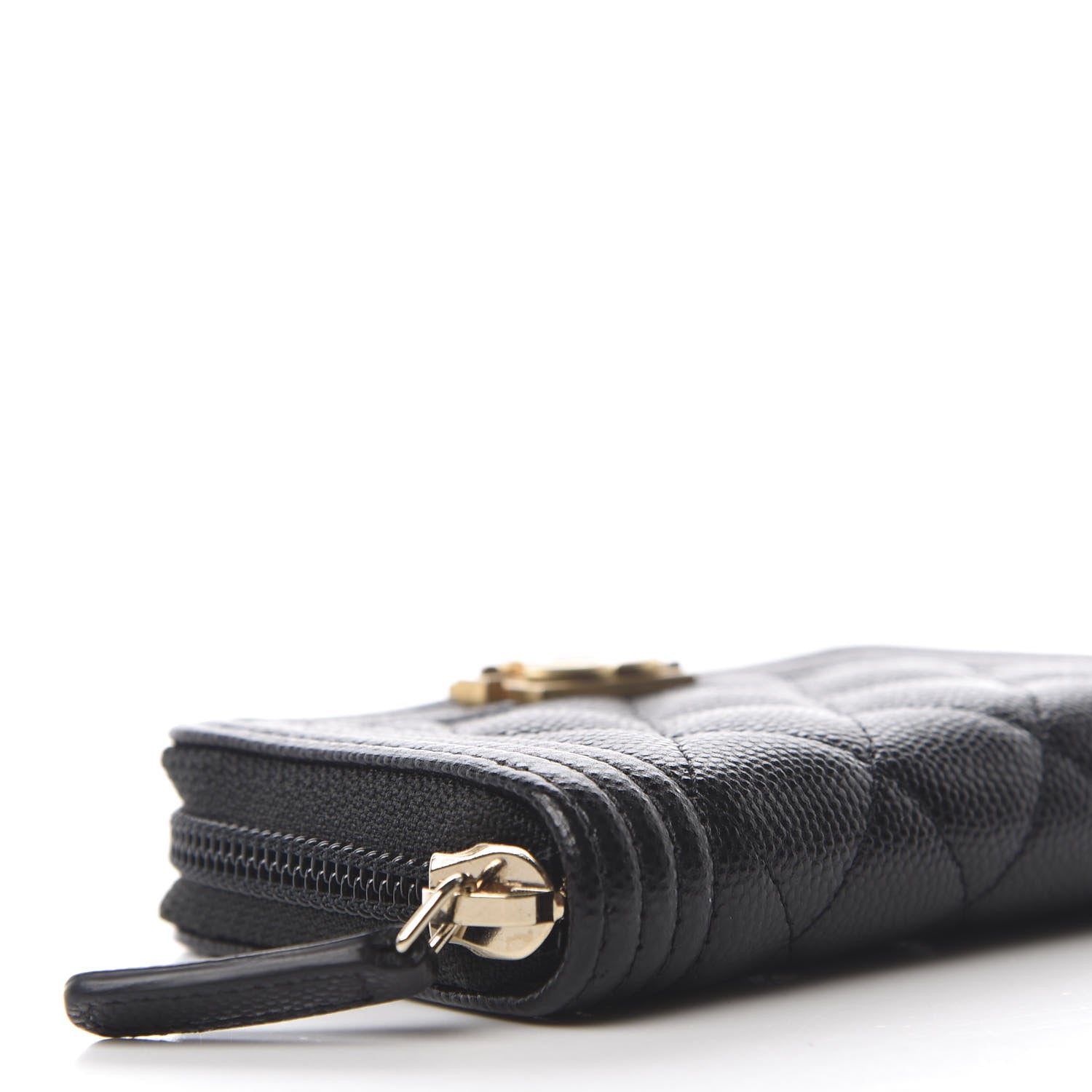 Chanel Caviar Quilted Boy Zip Around Coin Purse Wallet Black 6 of 10