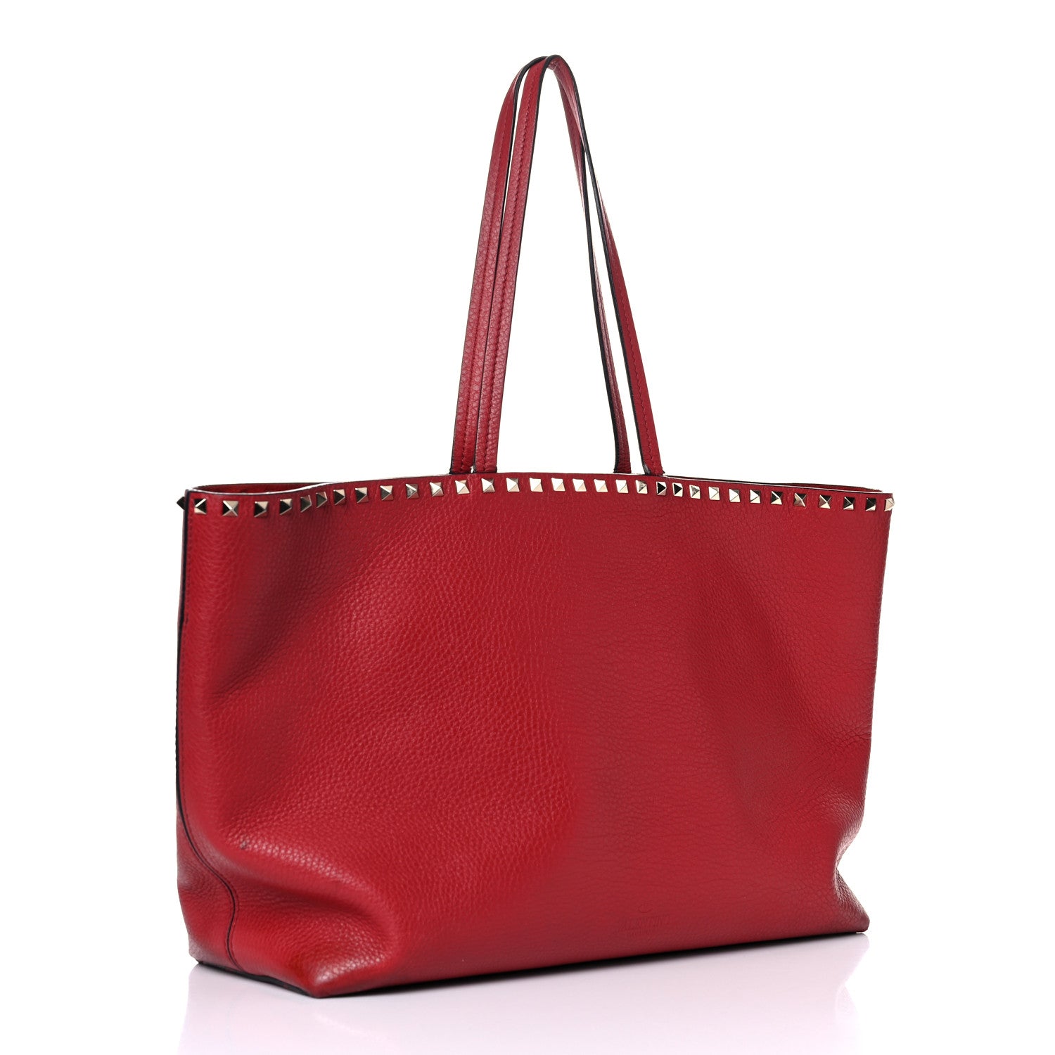 Valentino Garavani Grained Calfskin Rockstud Shoulder Tote Rosso Valentino 3 of 26