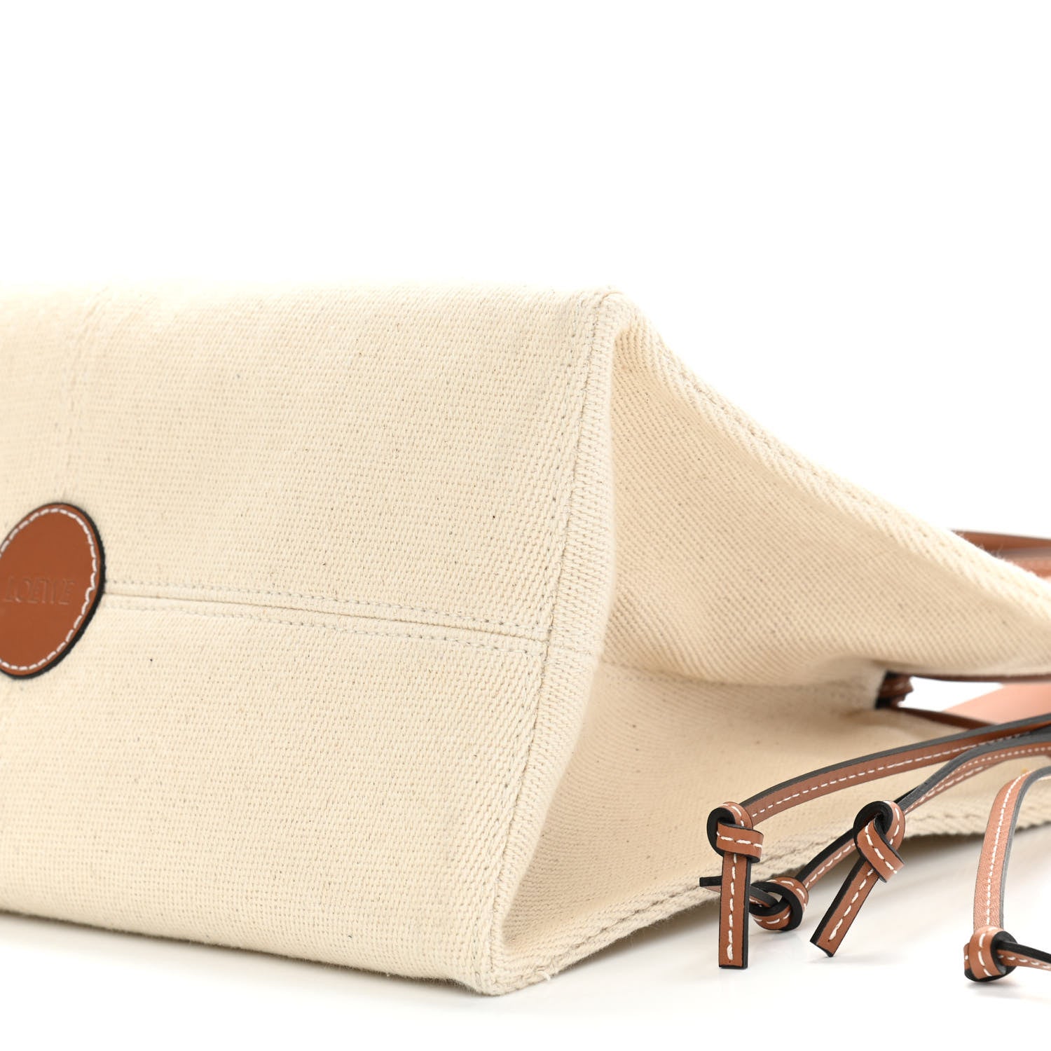 Loewe Canvas Calfskin Cushion Tote Beige 9 of 10