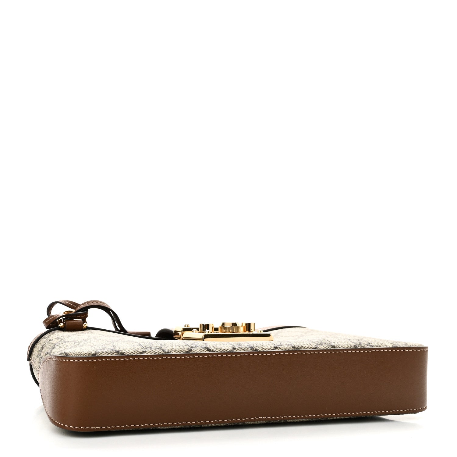 Gucci GG Supreme Monogram Calfskin Small Padlock Chain Shoulder Bag Beige Ebony Brown Sugar 4 of 10