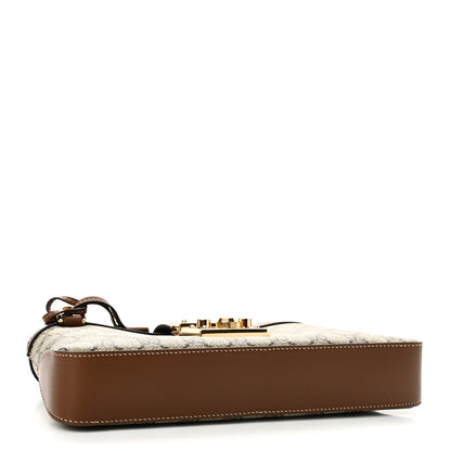 Gucci GG Supreme Monogram Calfskin Small Padlock Chain Shoulder Bag Beige Ebony Brown Sugar 4 of 10