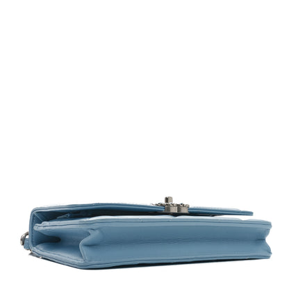 Chanel Lambskin Quilted Chanel 19 Wallet On Chain WOC Light Blue 4 of 11