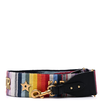 Christian Dior Canvas Embroidered Studded Rainbow J’Adior Shoulder Strap 1 of 4
