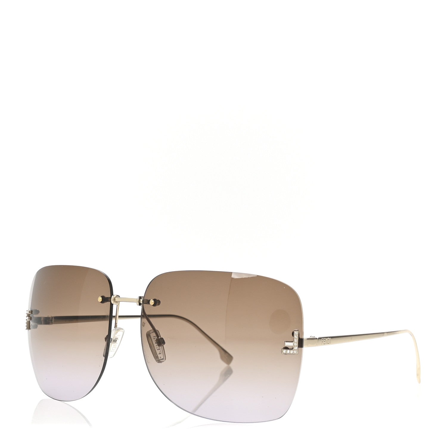 Fendi Metal Crystal Sunglasses FE4134US Gold 1 of 7