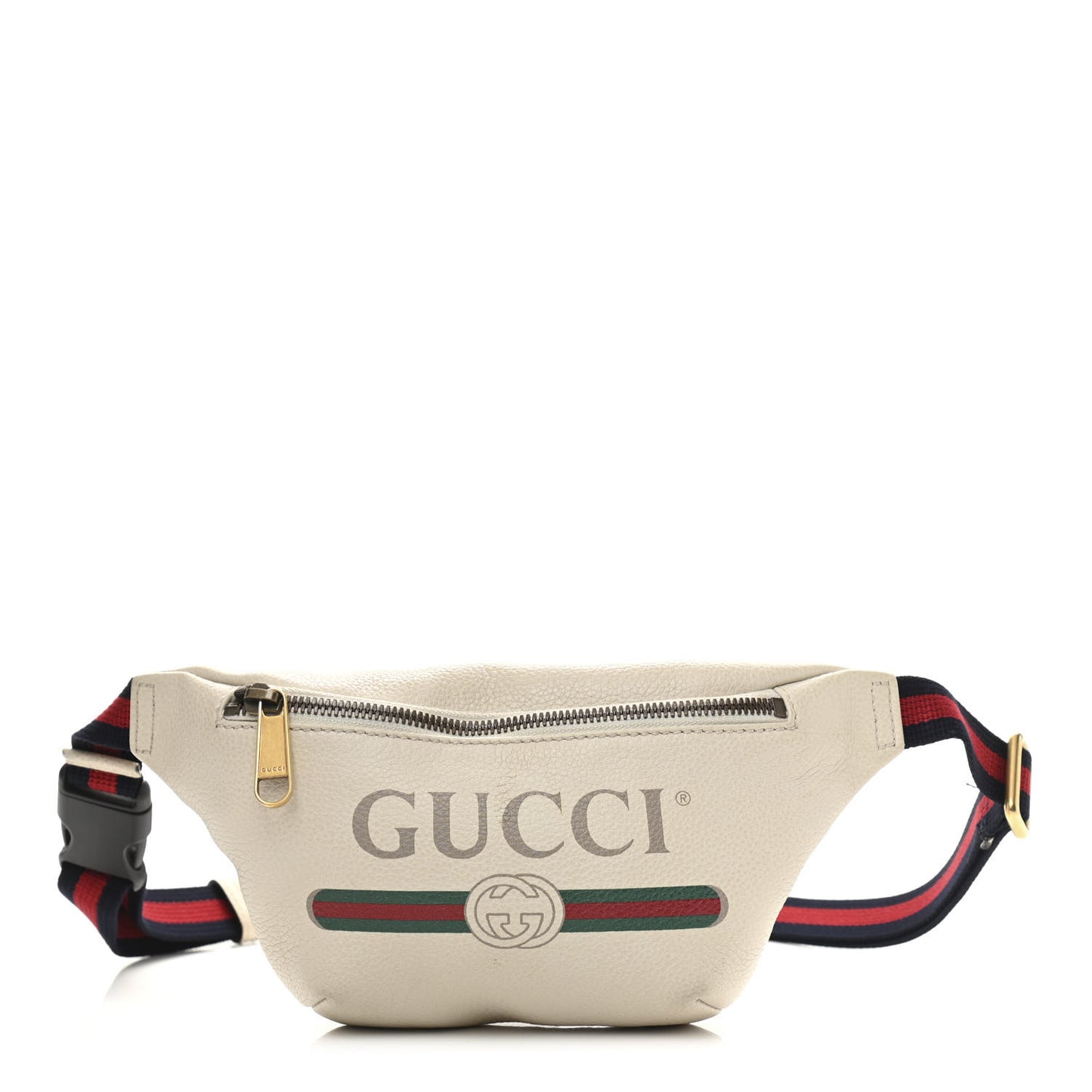 Grained Calfskin Small Logo Belt Bag White