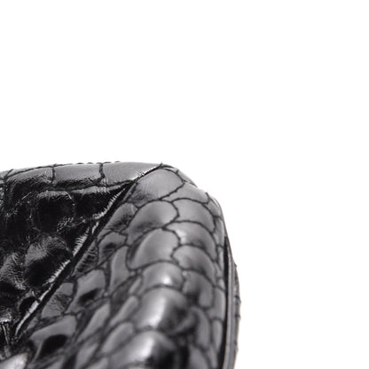 Saint Laurent Patent Crocodile Embossed Tribute Tote Black 9 of 14