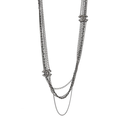 Chanel Ruthenium Pearl CC Long Multistrand Necklace 1 of 5