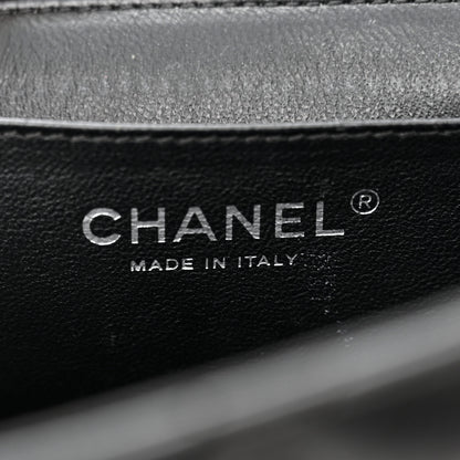 Chanel Lambskin Quilted Jumbo Classic Twist Flap Bag Black Beige 6 of 11
