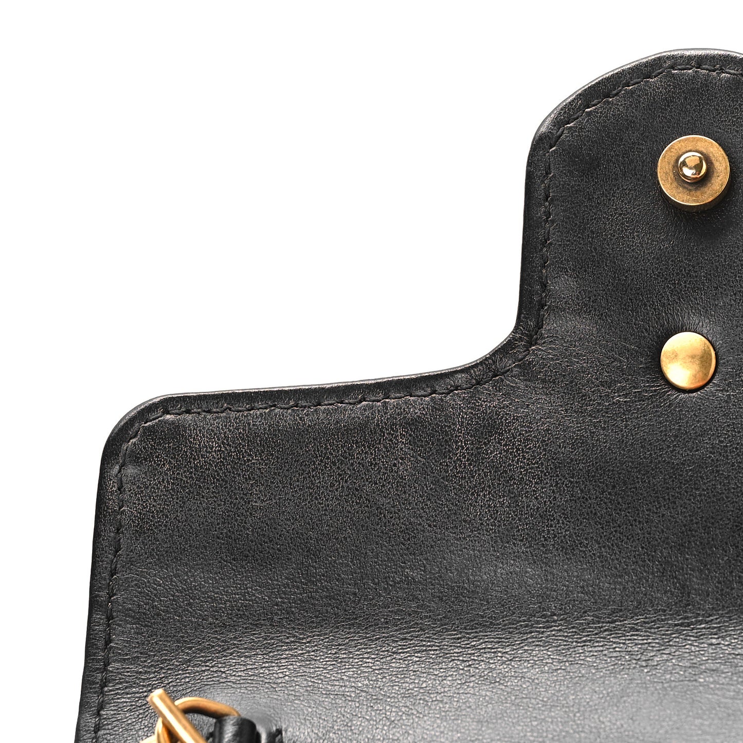 Calfskin Matelasse Super Mini GG Marmont Shoulder Bag Black