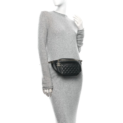 Chanel Lambskin Quilted Waist Bag Fanny Pack Black 2 of 10