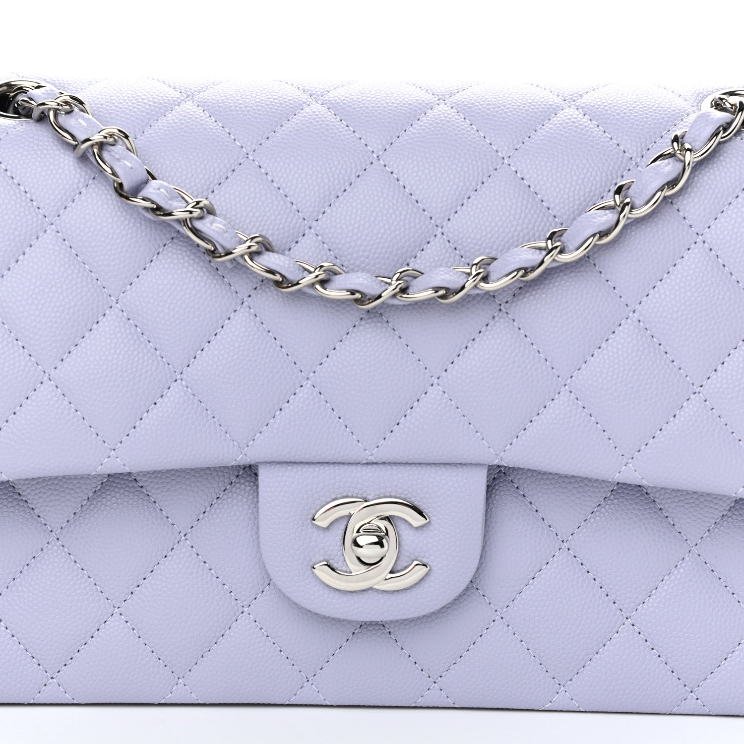 Chanel Caviar Quilted Medium Double Flap Light Purple 8 of 11