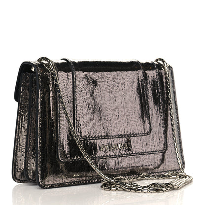 Bulgari Serpenti Forever Metallic Nightbird Calfskin Mini Crossbody Anthracite 2 of 5