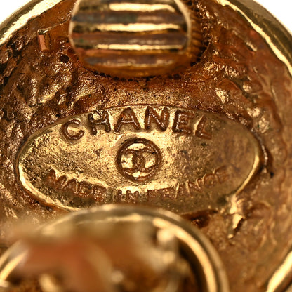 Chanel Metal Chain Logo Drop Clip On Earrings Gold 4 of 4