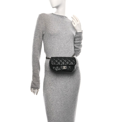 Chanel Calfskin Quilted CC Uniform Flap Belt Bag Black 2 of 11