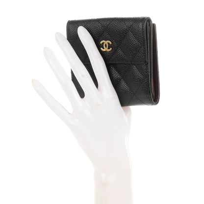 Chanel Caviar Quilted Compact French Flap Wallet Black 2 of 8