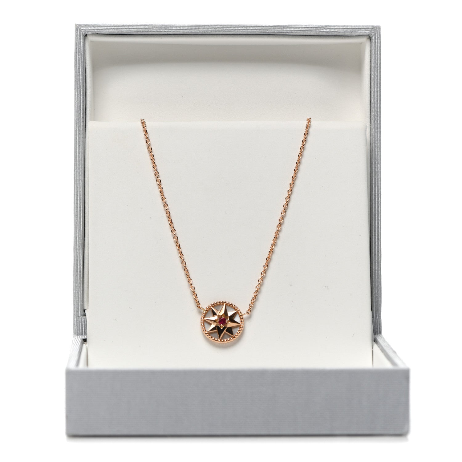 Christian Dior 18K Rose Gold Ruby Mother of Pearl Rose Des Vents Necklace 7 of 7