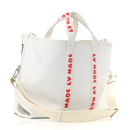Louis Vuitton X NIGO Calfskin Tiger Journey Tote White 3 of 9