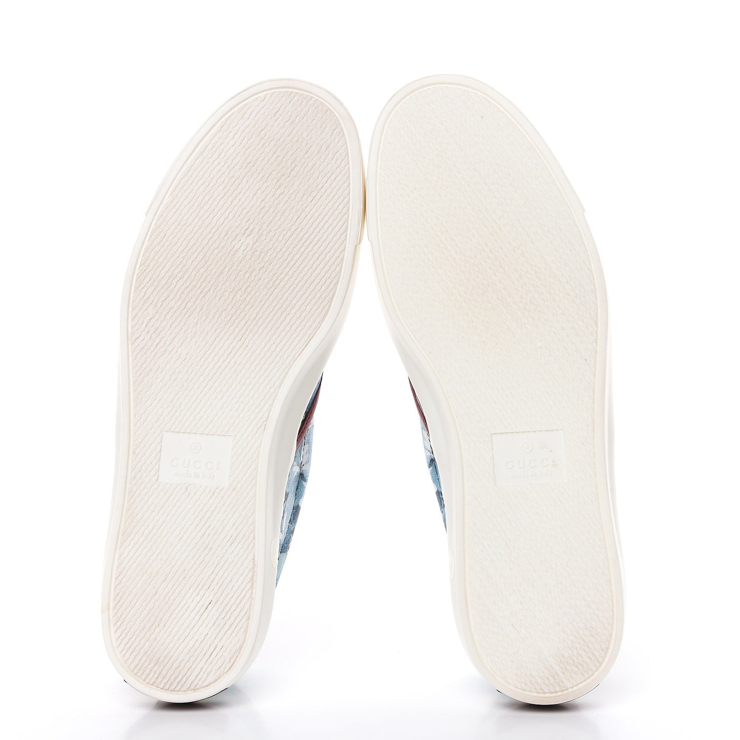 GG Supreme Monogram Blooms Womens Slip On Sneakers 35.5 Beige Blue Navy Red