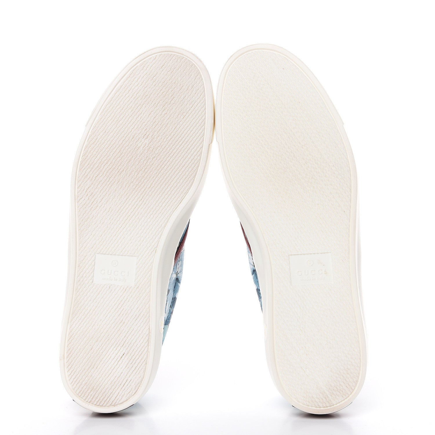 Gucci GG Supreme Monogram Blooms Womens Slip On Sneakers 35.5 Beige Blue Navy Red 5 of 10