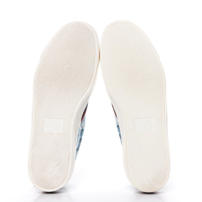 Gucci GG Supreme Monogram Blooms Womens Slip On Sneakers 35.5 Beige Blue Navy Red 5 of 10