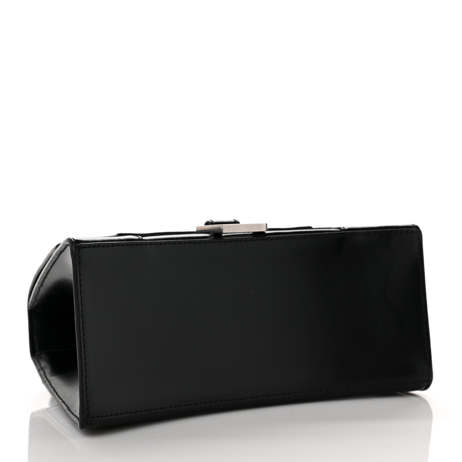 Balenciaga Shiny Box Calfskin Graffiti Logo Small Hourglass Top Handle Bag Black Pink 3 of 9