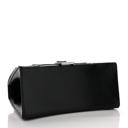 Balenciaga Shiny Box Calfskin Graffiti Logo Small Hourglass Top Handle Bag Black Pink 3 of 9